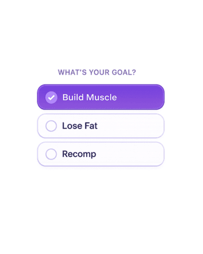 Goal selection screen