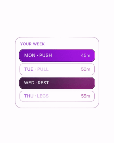 Weekly workout schedule